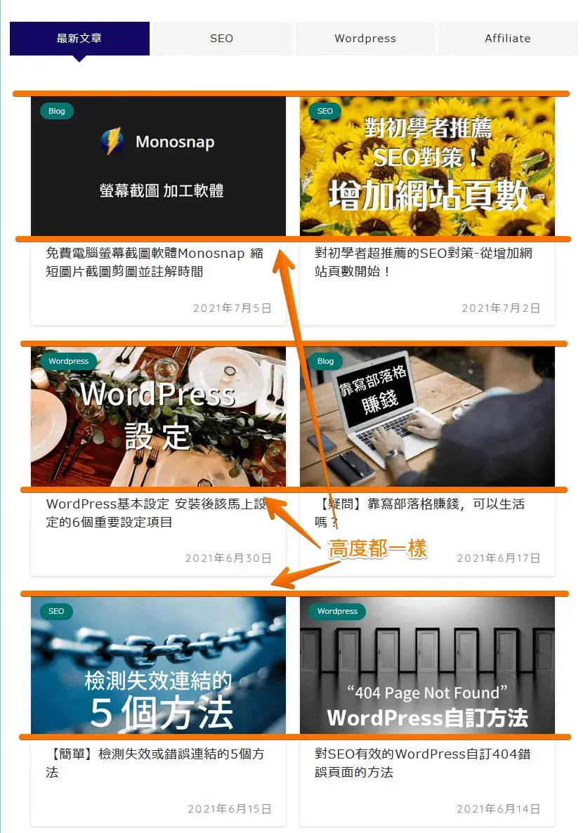 同樣的大小