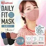 アイリスオーヤマ マスク 不織布 カラーマスク 立体 DAILY FIT MASK