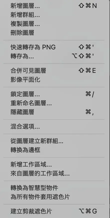 Photoshop快捷鍵基本操作圖層