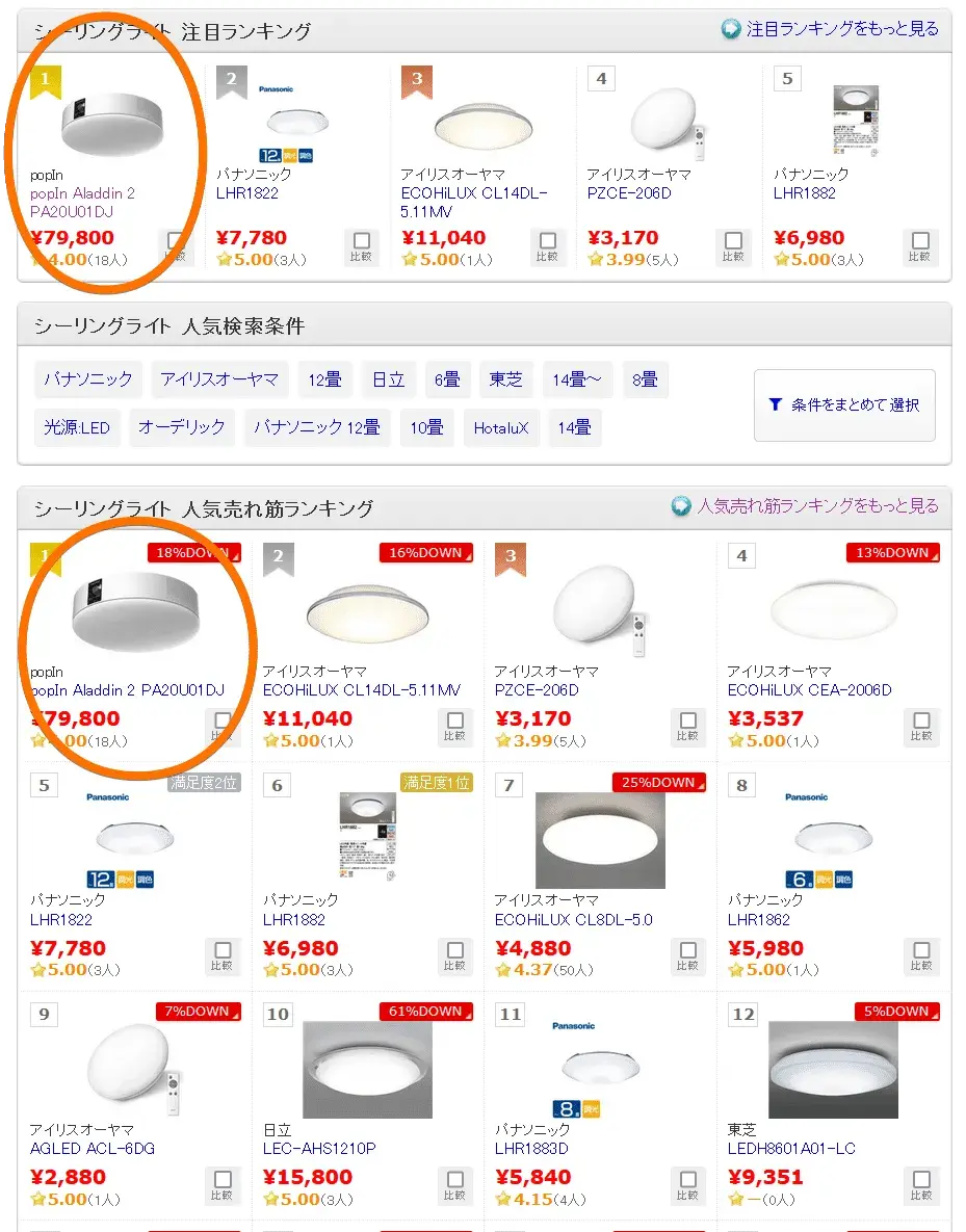 【価格.com】吸頂燈